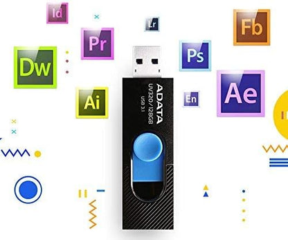 Memoria Adata 128gb Usb 3.2 Uv320 Retractil Negro-azul (auv320-128g-rbkbl)