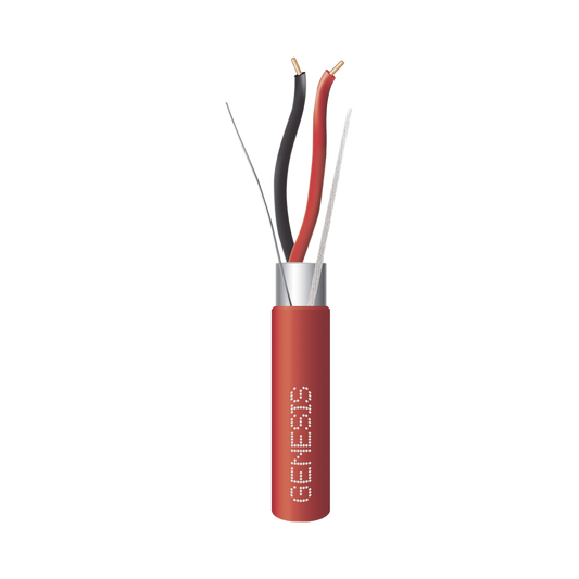 Carrete de 152 Metros de Alambre / 2 x 14 AWG / Riser / BLINDADO / Tipo FPLR / Color Rojo / Para Aplicaciones en Sistemas de Detección de Incendio y Sistemas de Evacuación