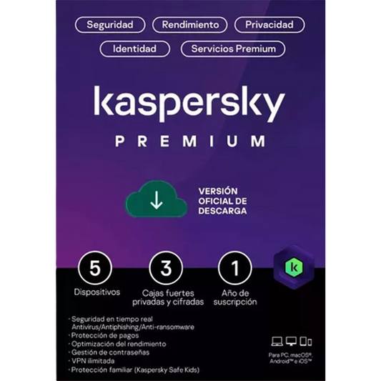 Esd Kaspersky Plus 5 Disp 3 Cuentas Kpm 1 AÑo