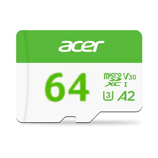 Memoria Acer Msc300 Micro Sd 64gb Uhs-i V30 Lect. 160mb/s Escrit. 120mb/s (bl.9bwwa.302)