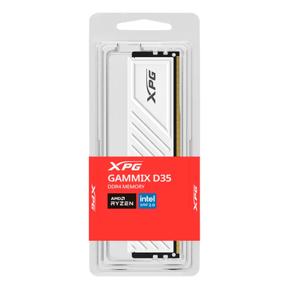 Memoria Xpg Gammix D35 Udimm Ddr4 3200/3600 Mt/s 8gb Cl19 Con Disipador Pc/gamer Color Blanco (ax4u32008g16a-swhd35)