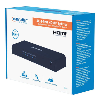 Video Splitter,manhattan,207515, Hdmi 4k@30hz, 1 In:4 Out