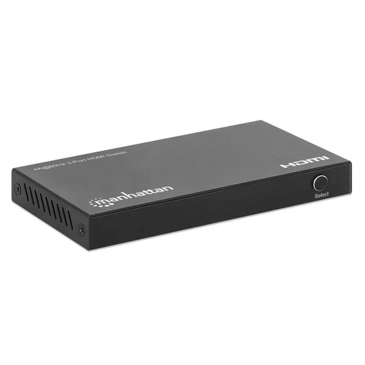 Splitter/manhattan/208222/switch Hdmi 4k@60hz, 3 Entradas Compacto Negro