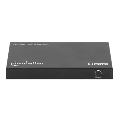 Splitter/manhattan/208222/switch Hdmi 4k@60hz, 3 Entradas Compacto Negro