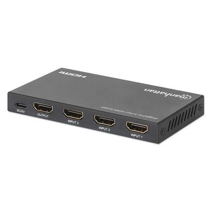 Splitter/manhattan/208222/switch Hdmi 4k@60hz, 3 Entradas Compacto Negro