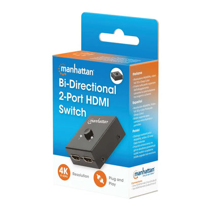 Switch Hdmi,manhattan,207850, 4k@60hz, Bidireccional 2:1