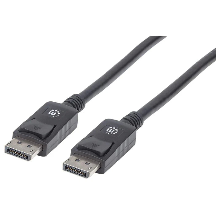 Cable Displayport,manhattan,307116, V1.2 M-m 2.0m Negro 4k60hz,blindado Macho-macho
