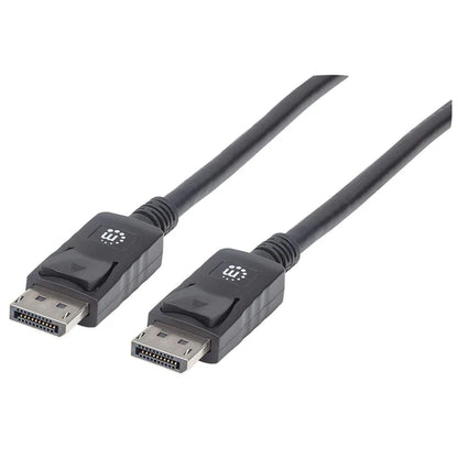 Cable Displayport,manhattan,307116, V1.2 M-m 2.0m Negro 4k60hz,blindado Macho-macho