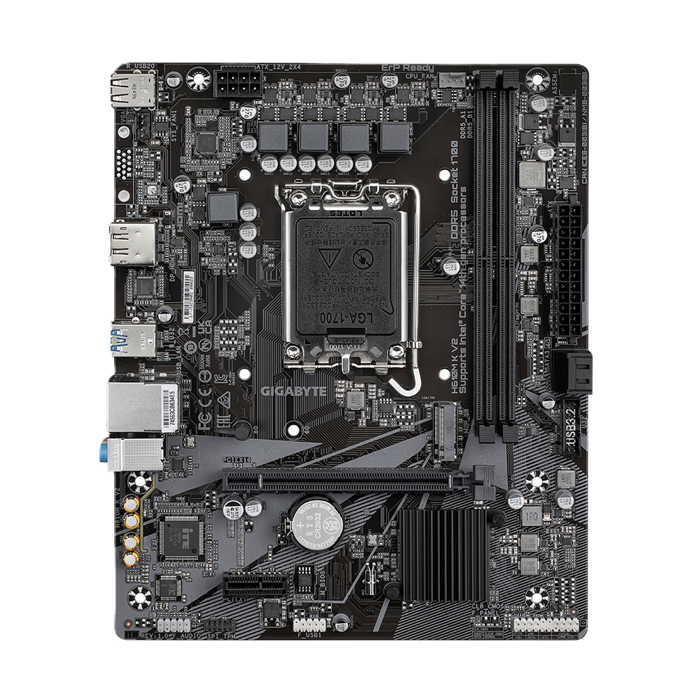 Tarjeta Madre Gigabyte H610m K V2 / Socket Intel 1700 / 2x Ddr5 / Hdmi / Dp / Pcie X 16 / Micro Atx / Gama Basica