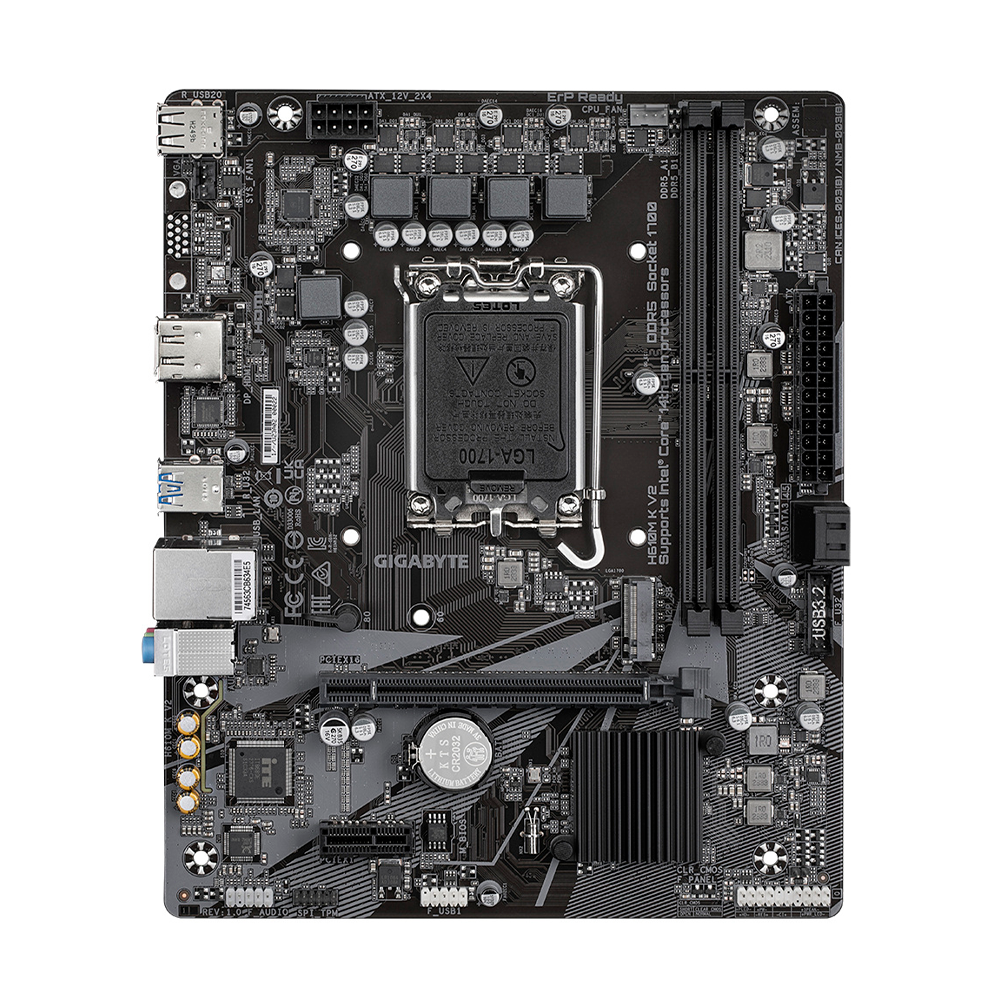 Tarjeta Madre Gigabyte H610m K V2 / Socket Intel 1700 / 2x Ddr5 / Hdmi / Dp / Pcie X 16 / Micro Atx / Gama Basica