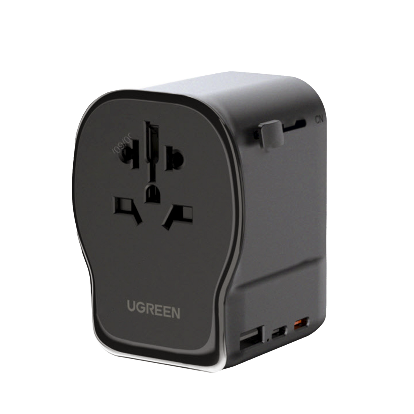 Cargador de Viaje 65 W, 2C1A, Negro y Gris