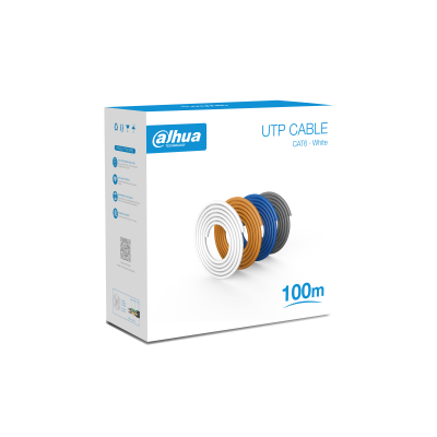 Bobina/ Dahua/ Pfm920i-6un-c-100 - Bobina De 100 Mts De Cable Utp Cat6/ 100 Cobre/ Color Blanco/ Cubierta Retardante De Flama Con Certificacin Ce Cpr Eca/ Ideal Para Video Y Redes/