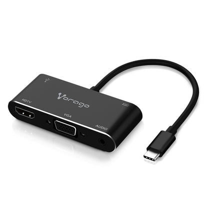 Convertidor Vorago 5 En 1 Adp-350 Usb Tipo C A Hdmi,vga,usb 3.0,jack 3.5mm,pd