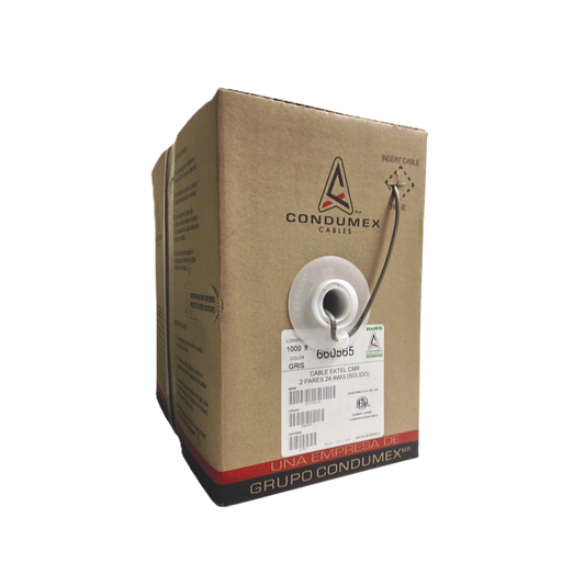 Caja de 1000 ft ( 305 m )  / 4 X 24 AWG / Cable TELEFÓNICO EK-TEL-CMR / Uso Interior