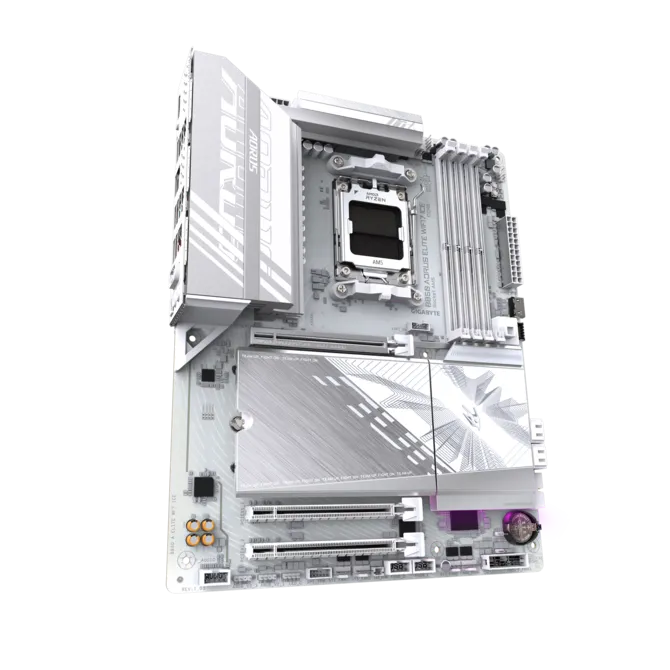 Tarjeta Madre Gigabyte B850 A Elite Wf7 Ice / Socket Amd Am5 / Ddr5 8200 Mt/s / Wifi 7 / Bt 5.4 / Atx / Gamer