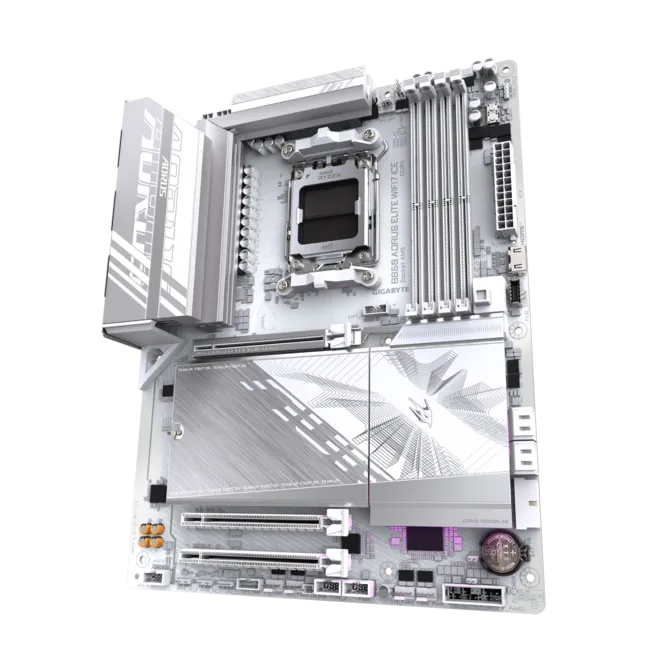 Tarjeta Madre Gigabyte B850 A Elite Wf7 Ice / Socket Amd Am5 / Ddr5 8200 Mt/s / Wifi 7 / Bt 5.4 / Atx / Gamer