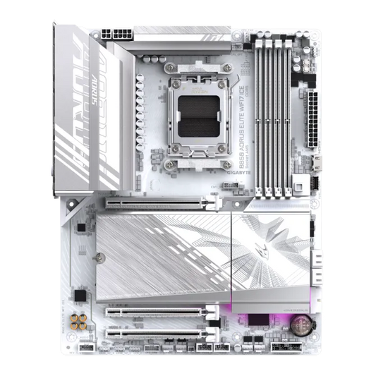 Tarjeta Madre Gigabyte B850 A Elite Wf7 Ice / Socket Amd Am5 / Ddr5 8200 Mt/s / Wifi 7 / Bt 5.4 / Atx / Gamer