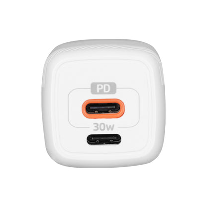 Cargador Pared Vorago Au-355 Fast Charge 2 X Usb-c 30w Blanco