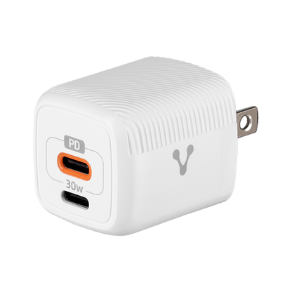 Cargador Pared Vorago Au-355 Fast Charge 2 X Usb-c 30w Blanco