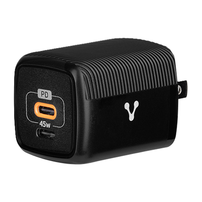 Cargador Para Pared Au-402 Fast Charge 3.0 A 1 Usb C 45w Negro