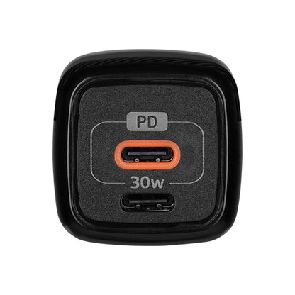 Cargador Pared Au-355 Fast Charge 2 X Usb-c 30w Negro