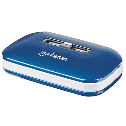 Hub Usb,manhattan,161039, V2.0  7 Ptos Azul Con Fuente