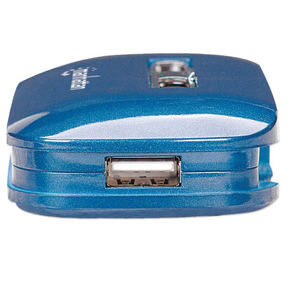 Hub Usb,manhattan,161039, V2.0  7 Ptos Azul Con Fuente