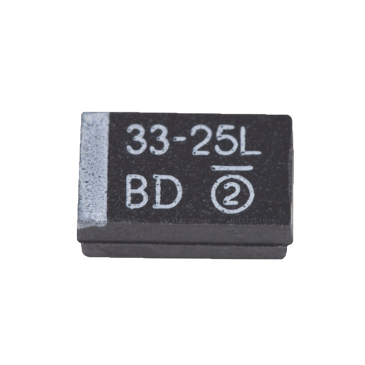 Capacitor Electrolítico de Tantalio SMD (2917) de 33 µFd, 25 Volt, para Amplificador PA3-1FE-RXRF.