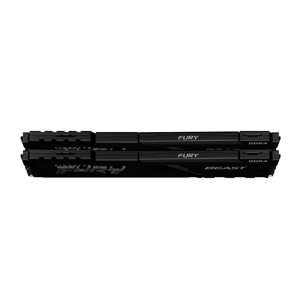 Memoria Ram Kingston Dimm Ddr4 16gb 2x8gb 3200mt/s Fury Beast Black Xmp Cl16 288pin 1.35v C/disipador De Calor P/pc/gamer/alto Rendimiento Kit 2 Kf432c16bbk2/16
