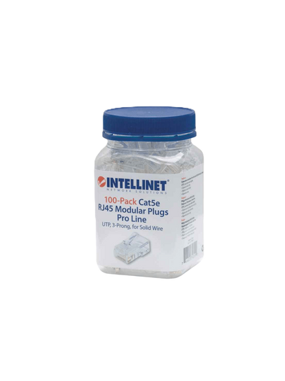 Plug Rj45,intellinet,790512, Cat 5e Utp Solido Pro 100 Pzas