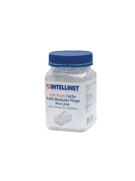 Plug Rj45,intellinet,790512, Cat 5e Utp Solido Pro 100 Pzas
