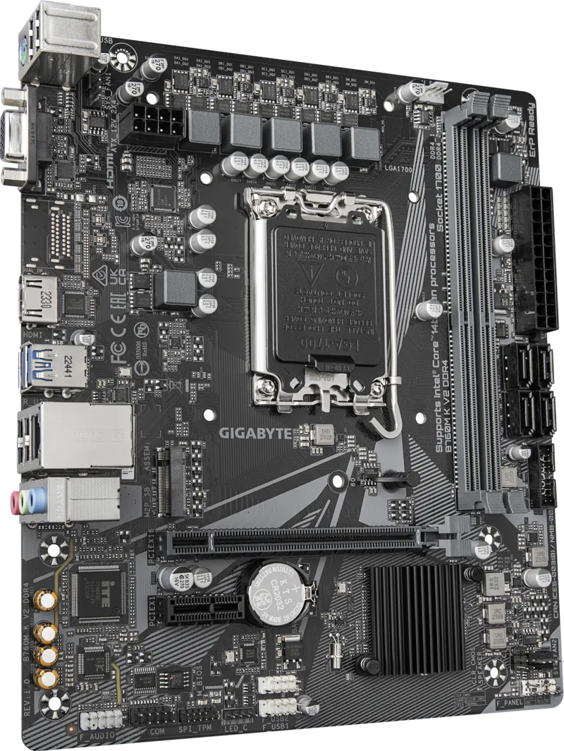 Tarjeta Madre Gigabyte B760m K V2 Ddr4 / Socket 1700 / 2x Ddr4 / Hdmi / Pcie X 16 / Micro Atx