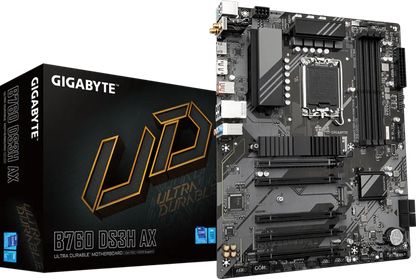 Mb Gigabyte B760 Ds3h Ax S-1700 / 4x Ddr5 7500(oc) / Hdmi / Dp / Wifi / Bt / Pcie 4.0 / Atx / Gama Media