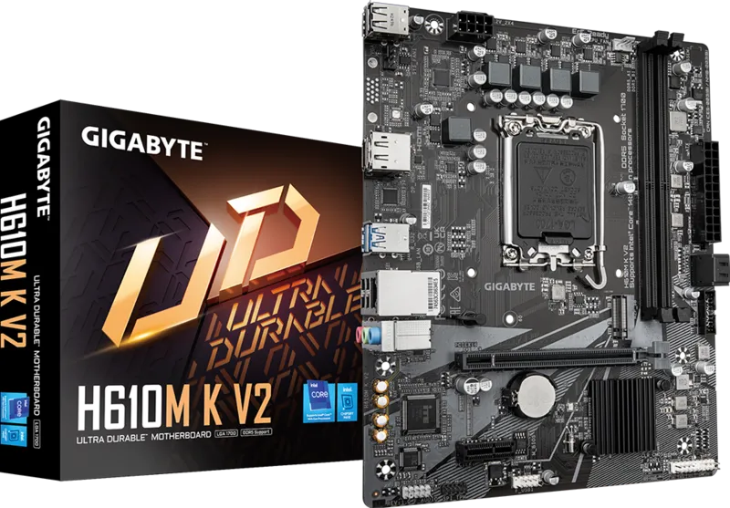 Tarjeta Madre Gigabyte H610m K V2 / Socket Intel 1700 / 2x Ddr5 / Hdmi / Dp / Pcie X 16 / Micro Atx / Gama Basica