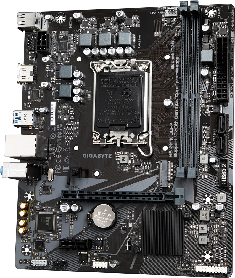 Mb Gigabyte H610m K Intel S-1700 14va Gen/2xddr4 3200mhz/pcie 4.0 X 16/hdmi/2xusb 3.2/m.2/micro Atx/gama Basica