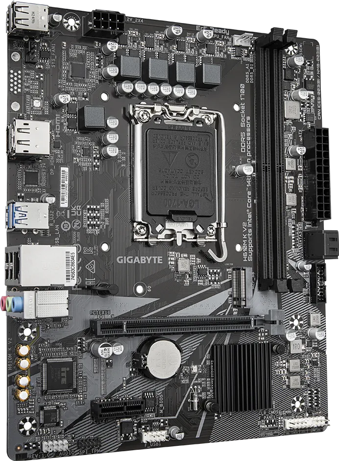 Tarjeta Madre Gigabyte H610m K V2 / Socket Intel 1700 / 2x Ddr5 / Hdmi / Dp / Pcie X 16 / Micro Atx / Gama Basica