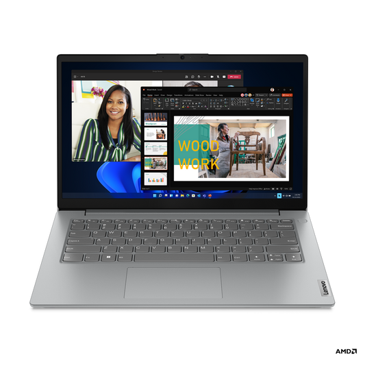 Laptop Lenovo V14 G4 Amn / Ryzen 5 7520u 2.8ghz / 16gb Lpddr5 / 512gb Ssd / 14 Fhd 1920x1080 / Artic Grey / Win 11 Pro / 1yr Centro De Servicio