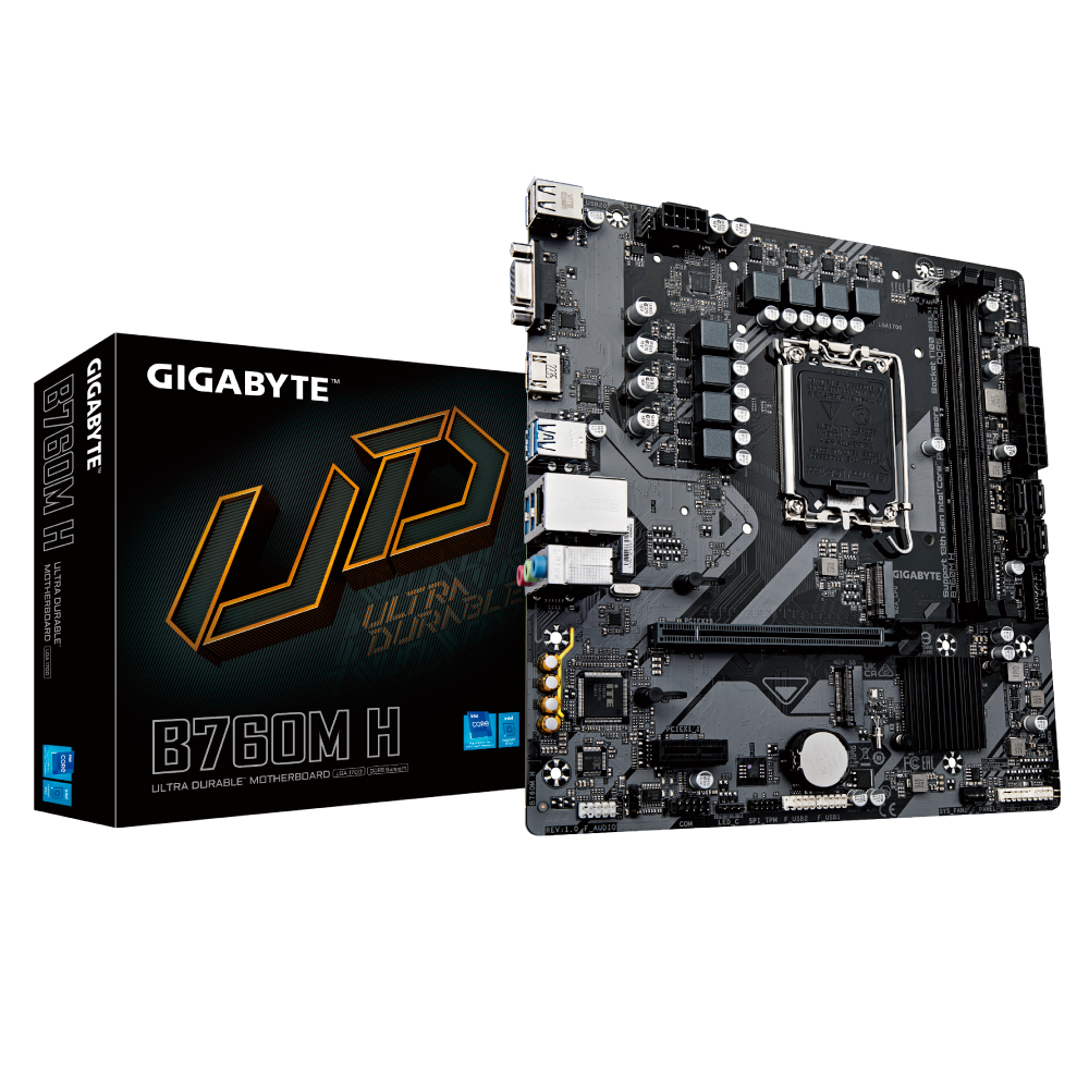 Tarjeta Madre Gigabyte B760m H / Intel Socket 1700 / Ddr5 8000 Mt/s / Hdmi / Vga / Micro Atx / Gama Media