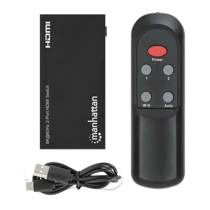 Switch Hdmi,manhattan,207942, 8k@60hz, 2 Entradas : 1 Salidas