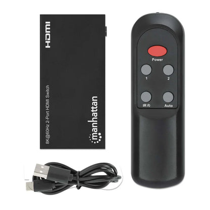 Switch Hdmi,manhattan,207942, 8k@60hz, 2 Entradas : 1 Salidas