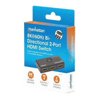 Switch,manhattan,207997, Hdmi 8k@60hz, Bidirec 2 In : 1 Out