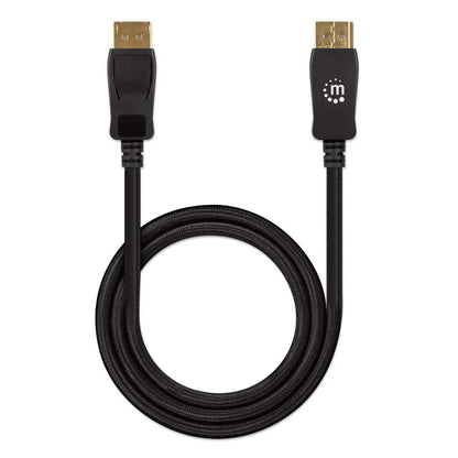 Cable Displayport,manhattan,353618, V1.4 M-m 2.0m Negro 8k60hz,chapados En Oro