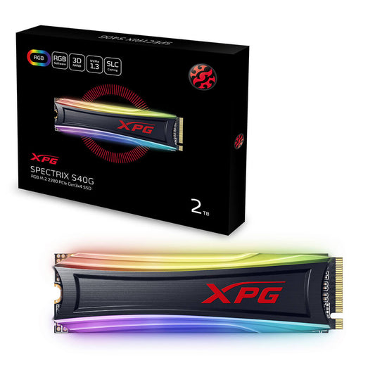Unidad De Estado Solido Ssd Interno Xpg Spectrix 2tb S40g M.2 2280 Nvme Pcie Gen 3x4 Lect.3500 Escrit. 3000 Mbs 3dnand Con Disipador Gamer Pc Minipc Rgb (as40g-2tt-c)