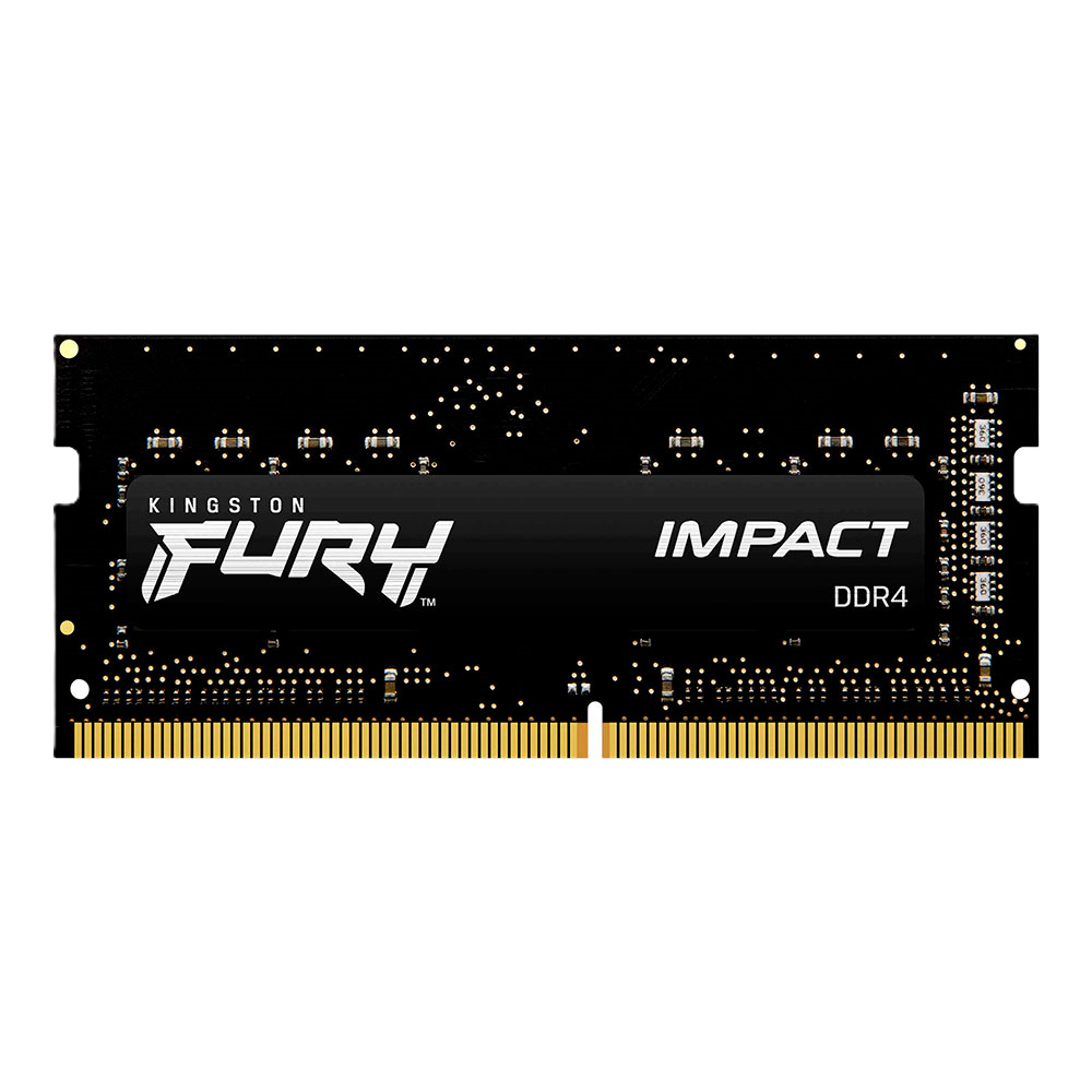 Memoria Ram Kingston Sodimm Ddr4 16gb 3200mt/s Fury Impact Black Cl20 260pin 1.2v C/difusor De Calor P/laptop Kf432s20ib/16