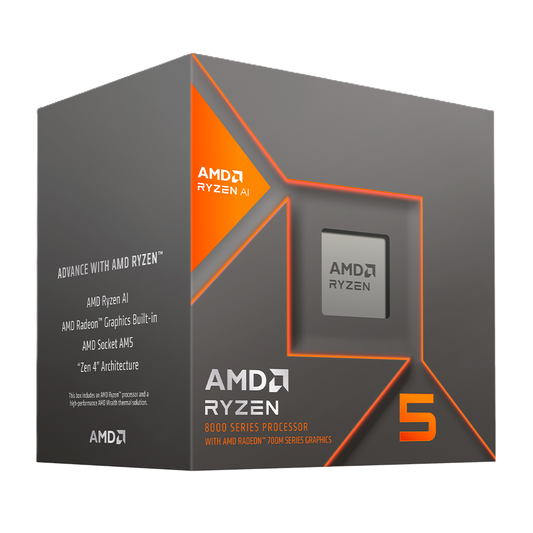 Procesador Amd Ryzen 5 8600g S-am5 5a Gen / 4.3 - 5.0 Ghz / Cache 16mb / 6 Nucleos / Con Graficos Radeon / Con Disipador / Game Medio