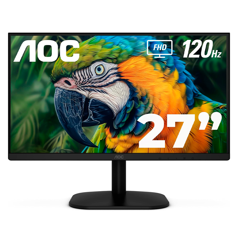 Monitor Led Aoc 27b35h3 / Color Negro / Panel Ips 27 / Hdmi Y Vga / Aspecto 16:9 / Tiempo De Respuesta 1ms / 120hz / Full Hd 1920x1080 / Vesa 100x100 Mm / Contraste 20,000,0001 / Brillo 300 Cd/m2