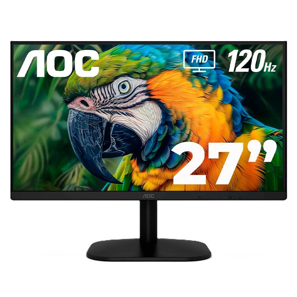 Monitor Led Aoc 27b35h3 / Color Negro / Panel Ips 27 / Hdmi Y Vga / Aspecto 16:9 / Tiempo De Respuesta 1ms / 120hz / Full Hd 1920x1080 / Vesa 100x100 Mm / Contraste 20,000,0001 / Brillo 300 Cd/m2