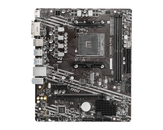 Mb Msi A520 Amd S-am4 3a Gen/2xddr4 3200/hdmi/dvi/4xusb 3.2/m.2/micro Atx/gama Basica