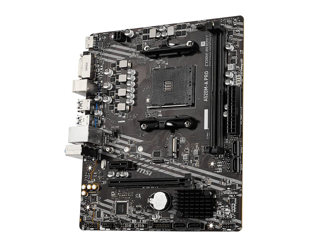 Mb Msi A520 Amd S-am4 3a Gen/2xddr4 3200/hdmi/dvi/4xusb 3.2/m.2/micro Atx/gama Basica