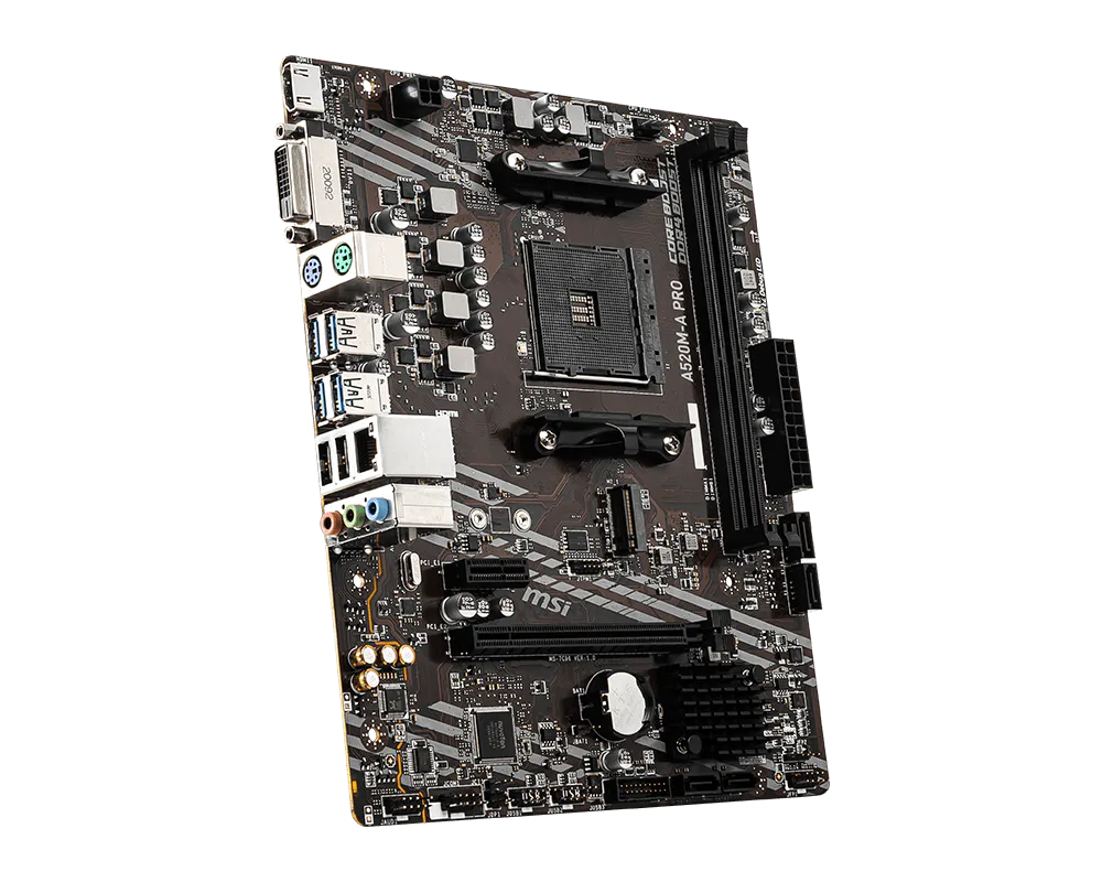 Mb Msi A520 Amd S-am4 3a Gen/2xddr4 3200/hdmi/dvi/4xusb 3.2/m.2/micro Atx/gama Basica